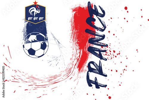 France flag background in paint brush, France soccer with flag as a background, graphic design team France, France flag background from paint brushes. Abstract flag grunge