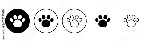 Paw icon set. paw print icon vector. dog or cat paw