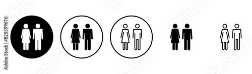 Man and woman icon set. male and female symbol