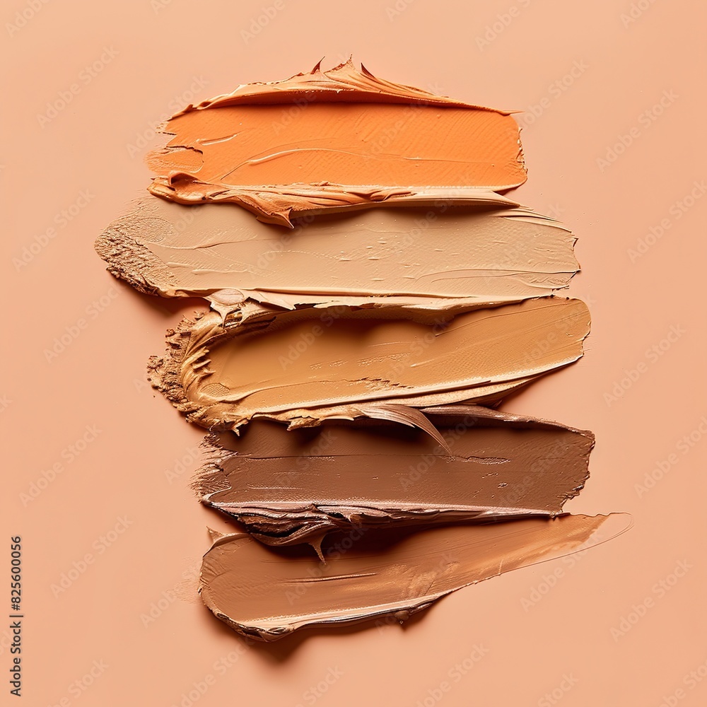 Mixing Three Shades of Concealer on Peach Background in Focus Stack. Light Orange and Brown, Dark Beige Fragmented. Perfect Makeup Product Display for Commercial Use, Highlighting Beauty and Skincare Mixing Three Shades of Concealer on Peach Background in Focus Stack. Light Orange and Brown, Dark Beige Fragmented. Perfect Makeup Product Display for Commercial Use, Highlighting Beauty and Skincare