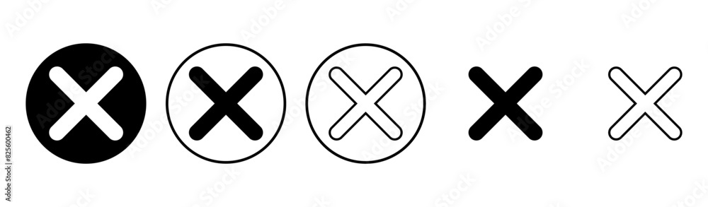 Obraz premium Close icon set. Delete icon vector. cross sign
