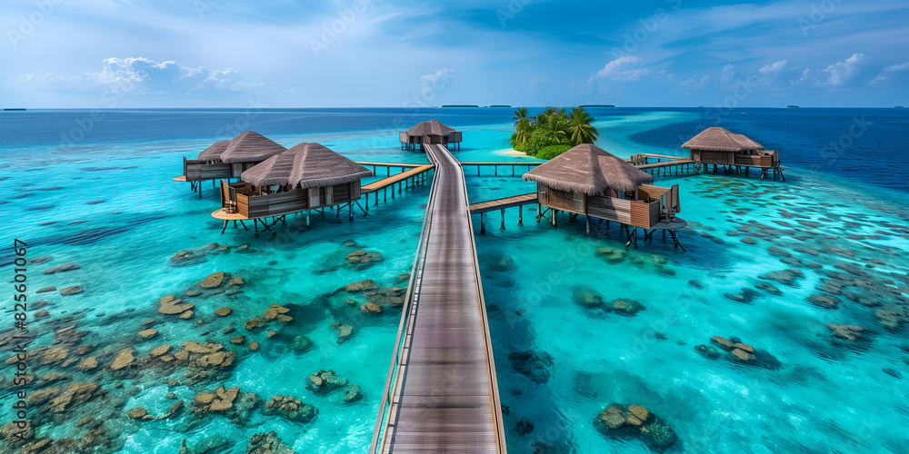 Beautiful landscape of resort in Maldives