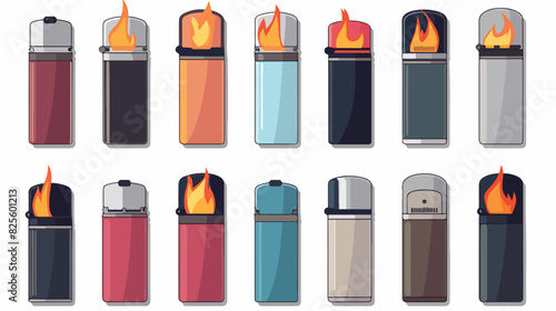 Realistic set of lighters for your brand. illustrat photo