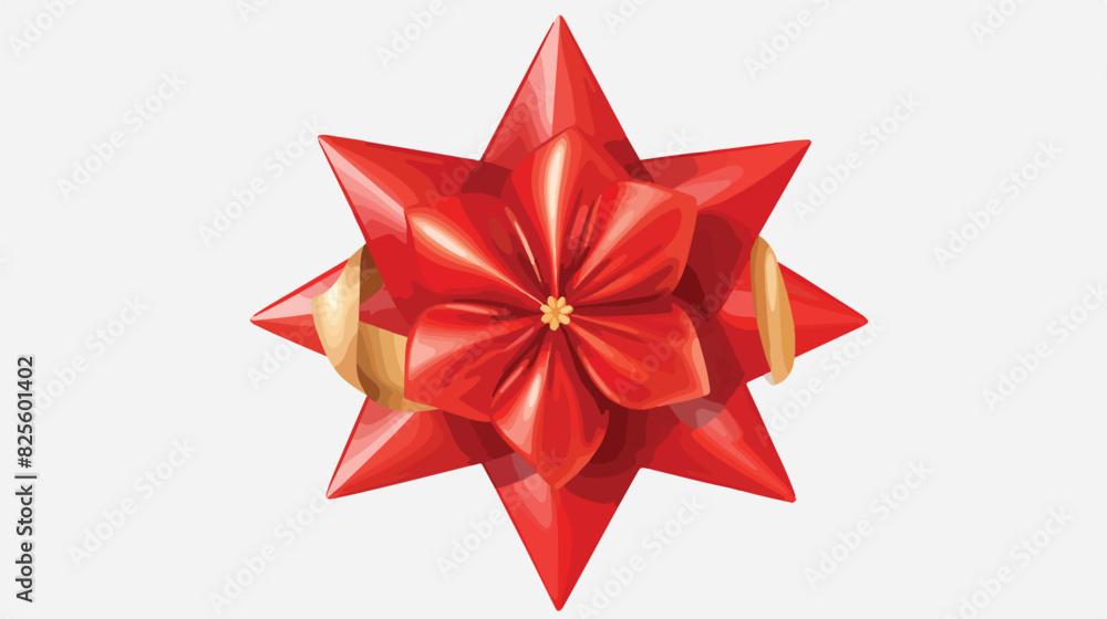 Realistic surround a large red star with a blank ri