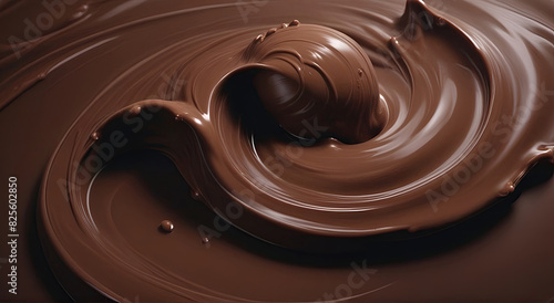 melted milk chocolate and caramel mix on transparent or clean background