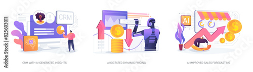 AI Technology in Sales abstract concept vector illustrations.