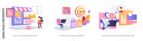 Sales Customization with AI abstract concept vector illustrations.