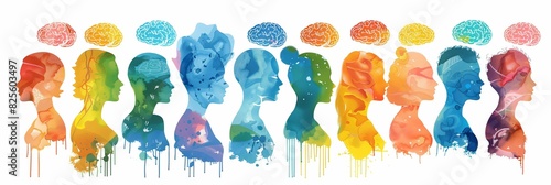 Neurodiversity concept. Neurodivergent person in a workplace, in the office. Mental health awareness. Assistive Technology for Neurodiversity. Teamwork development for inclusion, diversity. Digital
