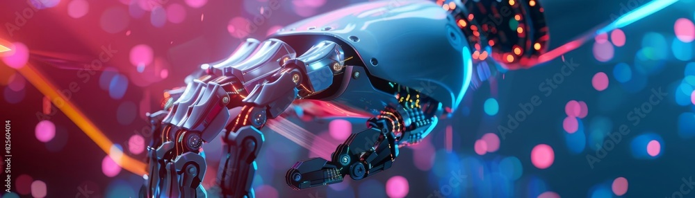 3 model of a robotic process automation icon against a bright, multicolored background