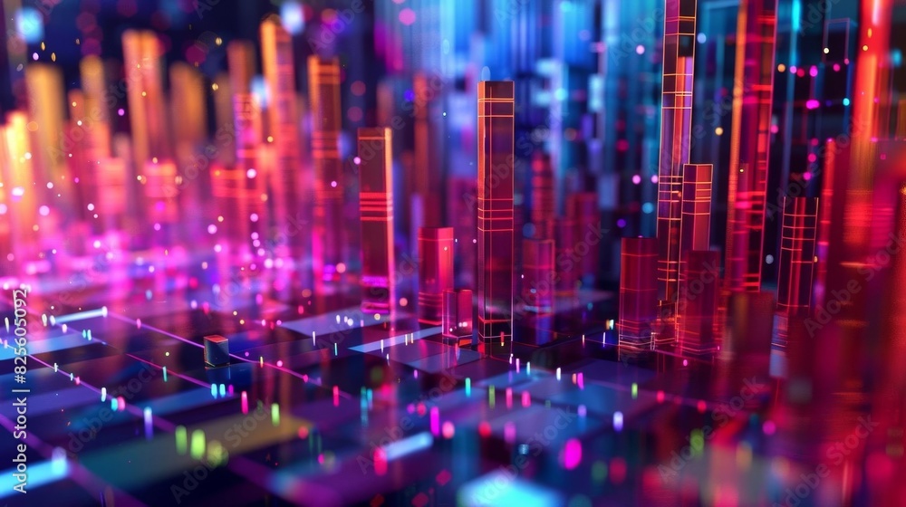 Photo of a data monitoring icon with vibrant, colorshifting lighting effects Photo of a data monitoring icon with vibrant, colorshifting lighting effects