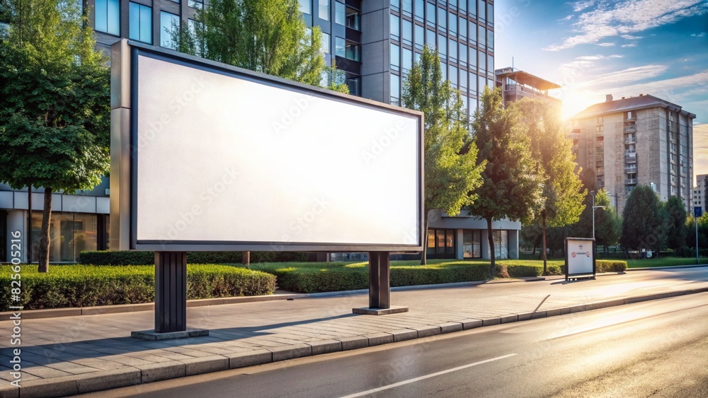 Blank Street Billboard Mockup in Urban Setting Blank Street Billboard Mockup in Urban Setting
