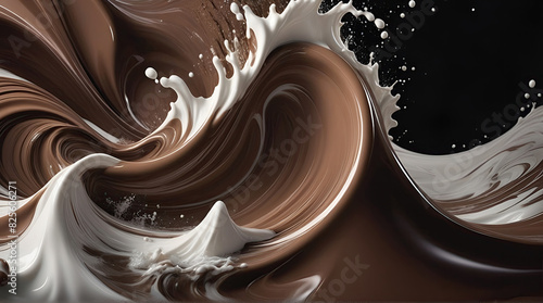 melted milk chocolate and caramel mix on transparent or clean background