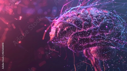 machine learning brain  artificial intelligence  ai  deep learning blockchain neural network concept  Digital brain illustration with Technology background  