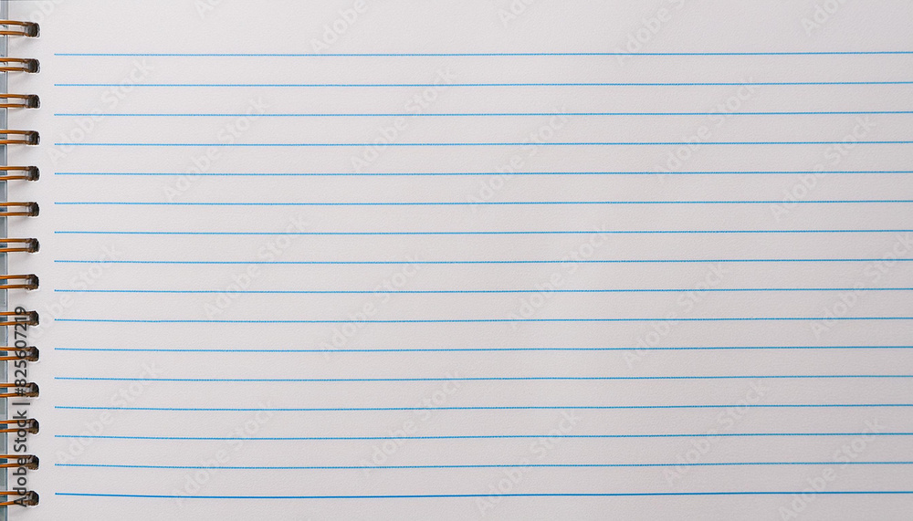 Fototapeta premium Ruled notebook paper, blue color lines