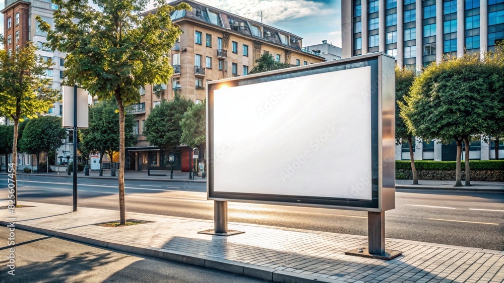Urban Street Billboard Mockup with Blank Ad Space Urban Street Billboard Mockup with Blank Ad Space