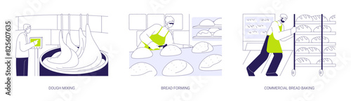 Bread baking abstract concept vector illustrations.
