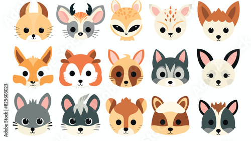 Set of animal ears and nose masks for photo and vid