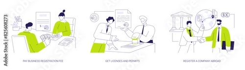 Business documents abstract concept vector illustrations.