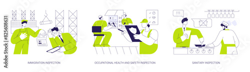 State inspections abstract concept vector illustrations.
