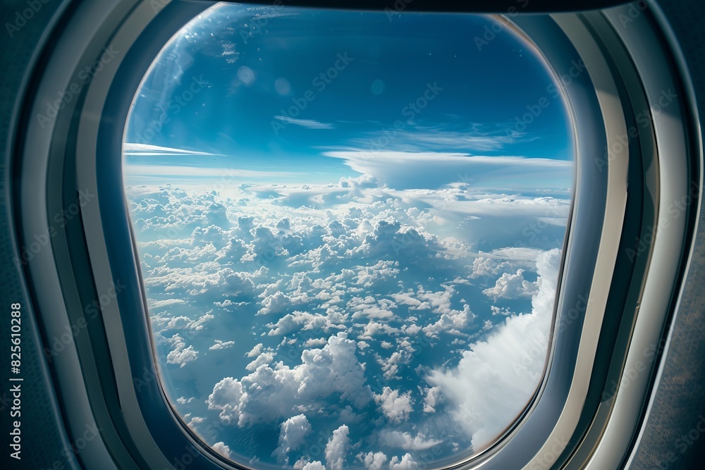 View of clouds from airplane window View of clouds from airplane window