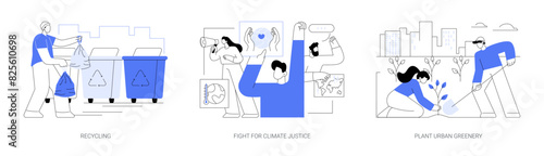 Eco activism isolated cartoon vector illustrations se