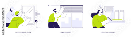 Windows service abstract concept vector illustrations.