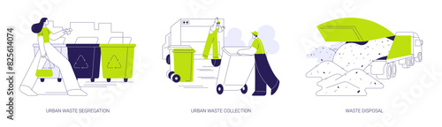 Waste management abstract concept vector illustrations.