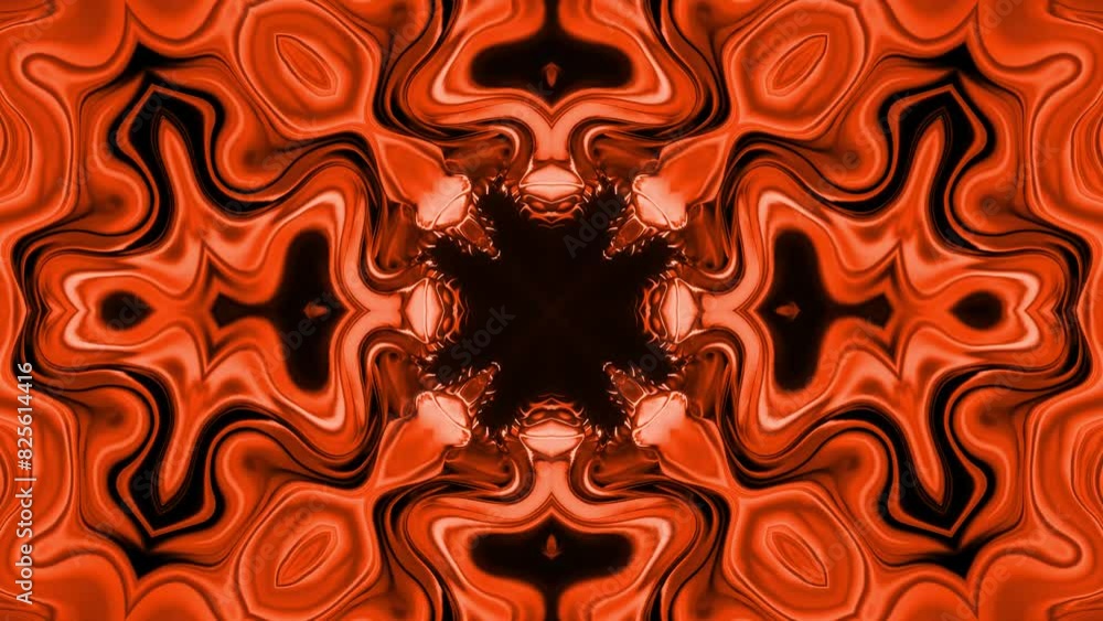 Abstract Kaleidoscope Background. Motion Graphics Pattern. Futuristic audiovisual vj seamless loop. 4K Fractal Animation Footage