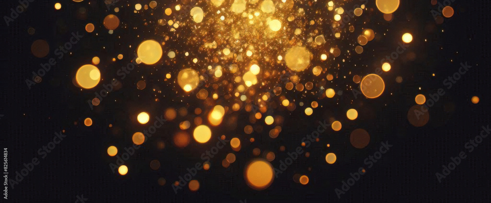 Gold funkelnde Partikel abstrakter Hintergrund. Weihnachtsgoldene Lichtglanzpartikel Bokeh auf marineblauem schwarzem Hintergrund. Urlaubskonzept. Abstrakter Hintergrund mit Goldpartikeln. Gold funkelnde Partikel abstrakter Hintergrund. Weihnachtsgoldene Lichtglanzpartikel Bokeh auf marineblauem schwarzem Hintergrund. Urlaubskonzept. Abstrakter Hintergrund mit Goldpartikeln.