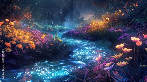 Magical dark fairy tale forest