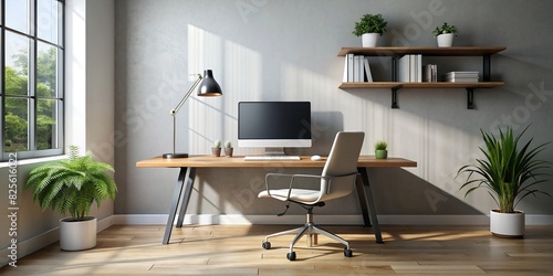Sleek and minimalistic workspace with unadorned design photo