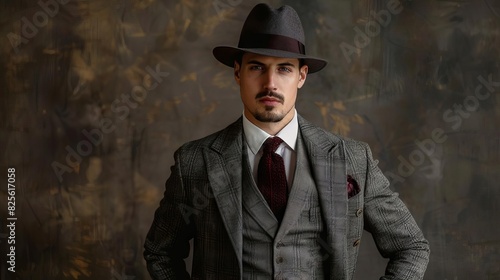 debonair gentleman in vintage suit and fedora embodying timeless sophistication fashion photography