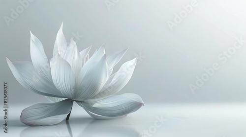 lotus serenity a delicate blossom floats effortlessly on a pristine white background embodying purity and tranquility minimalist graphic design