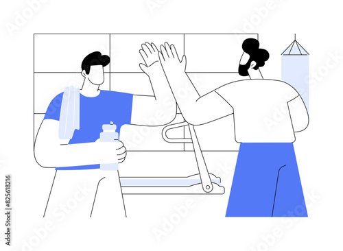 Workout complete isolated cartoon vector illustrations.