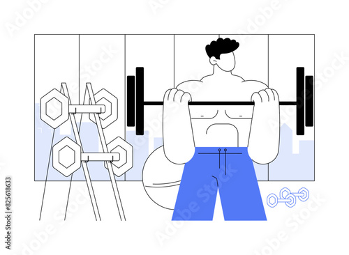 Weight lifting isolated cartoon vector illustrations.
