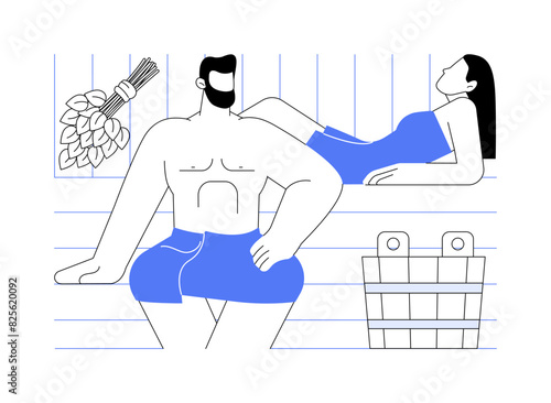 Wet sauna isolated cartoon vector illustrations.