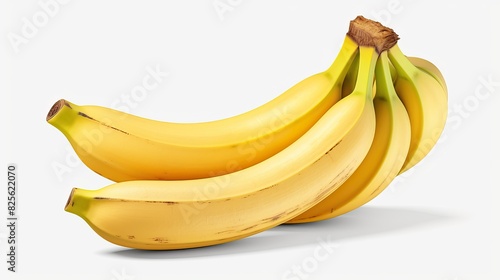 Illustration of a realistic image of a transparent fresh banana, on a white background