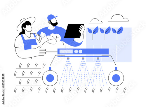 Weed control robots isolated cartoon vector illustrations.