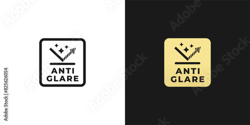 Anti glare label or anti glare sticker vector isolated. Best Anti glare label for packaging product design, and more.