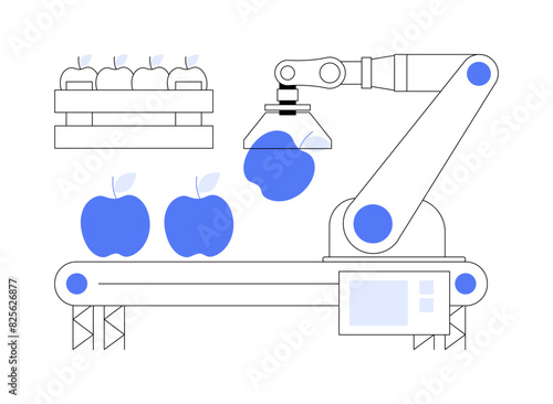 Sorting and packing robots isolated cartoon vector illustrations.