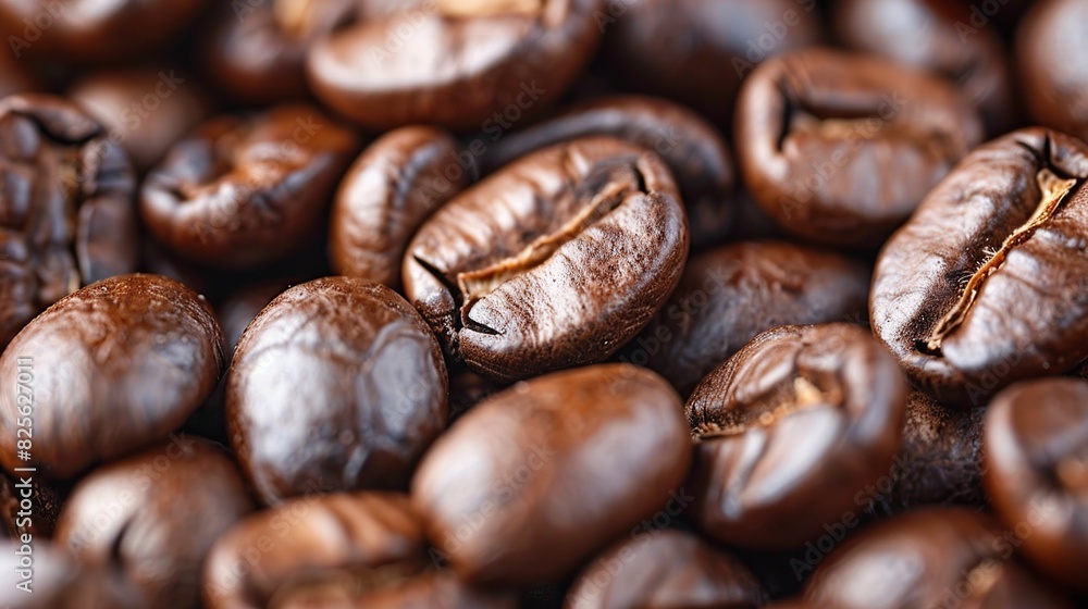 Fototapeta premium close up roasted coffee beans, can be used as a background. Generative Ai