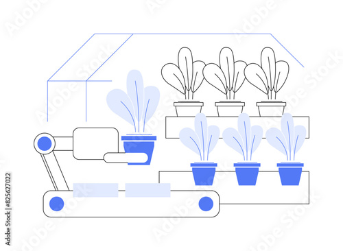 Robotic greenhouse isolated cartoon vector illustrations.
