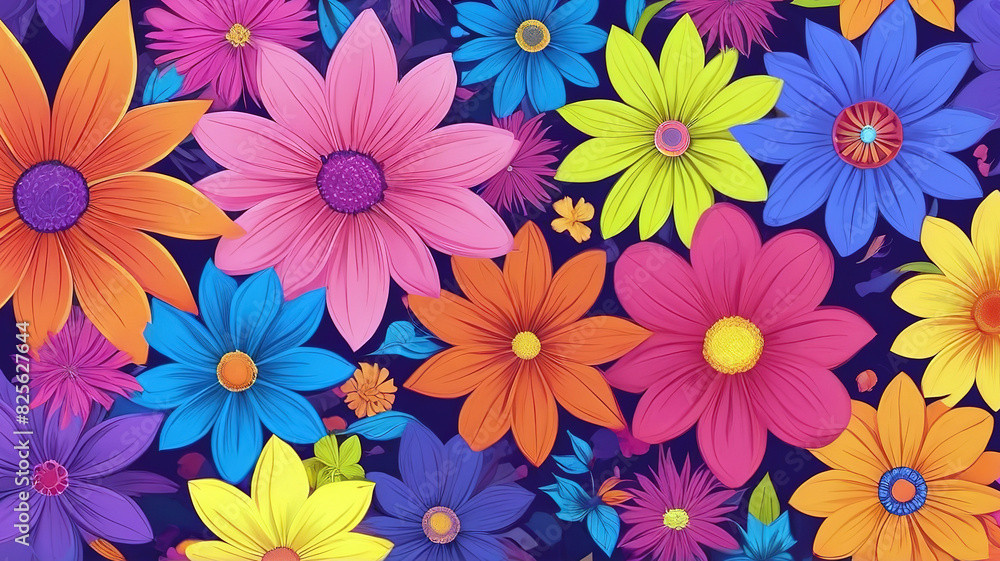 Colorful floral pattern illustration background
