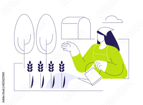 Agroforestry abstract concept vector illustration.