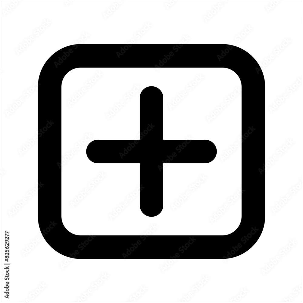 Plus Icon vector. Add icon. Addition sign. Medical Plus icon. vector illustration on white background. Plus Icon vector. Add icon. Addition sign. Medical Plus icon. vector illustration on white background.
