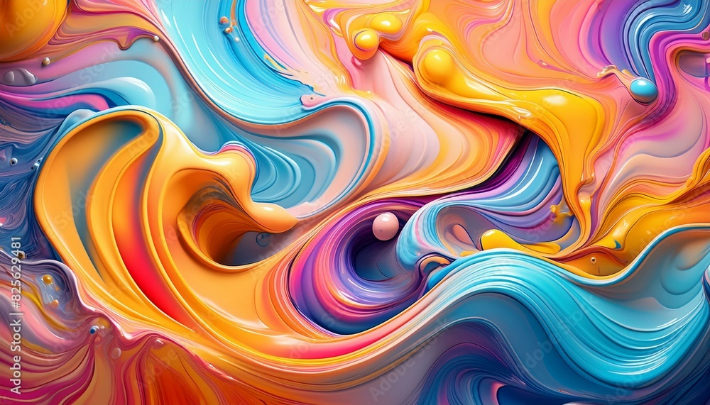 Obraz premium Psychedelic colorful fluid abstract splash paint