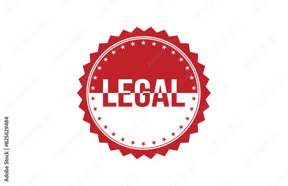 Fototapeta premium Red banner legal on white background.