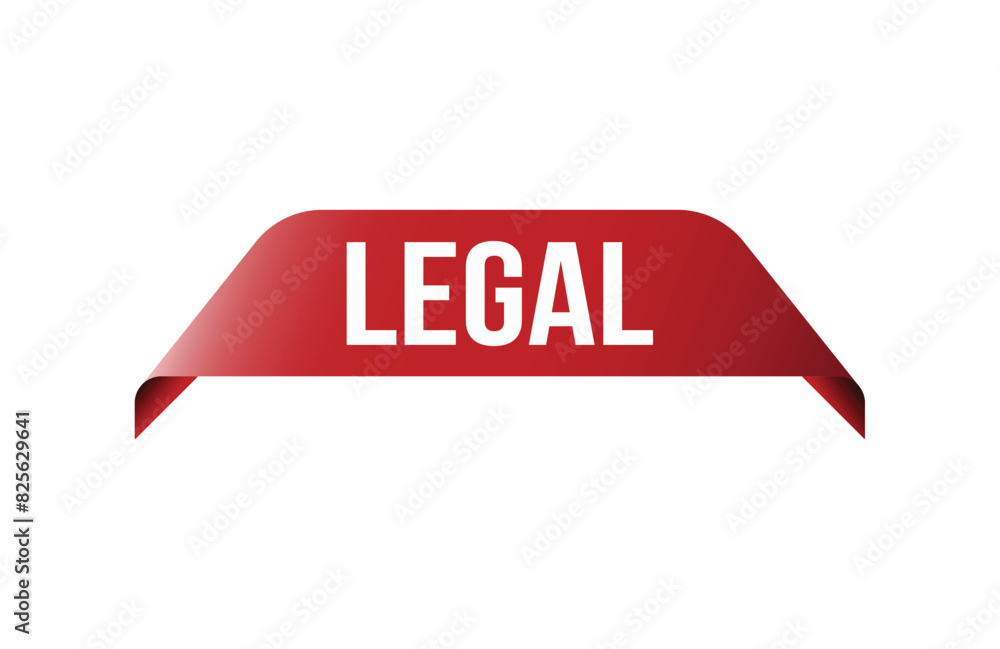 Red banner legal on white background. Red banner legal on white background.