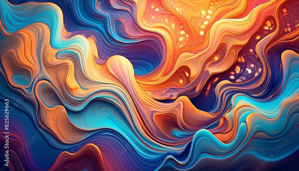 Fototapeta premium Psychedelic colorful fluid abstract splash paint