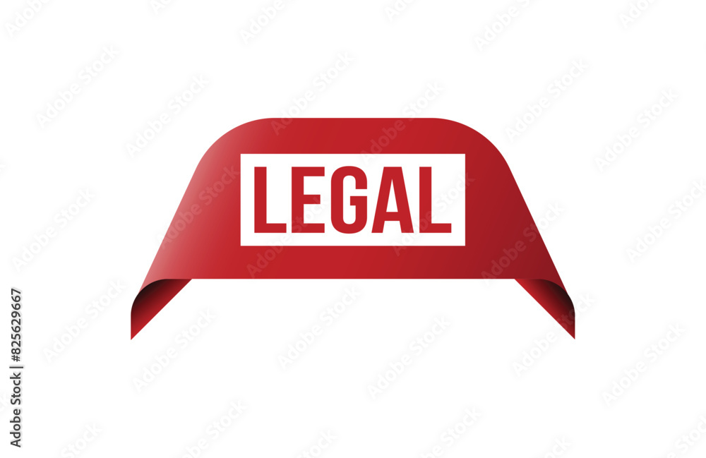 Red banner legal on white background. Red banner legal on white background.